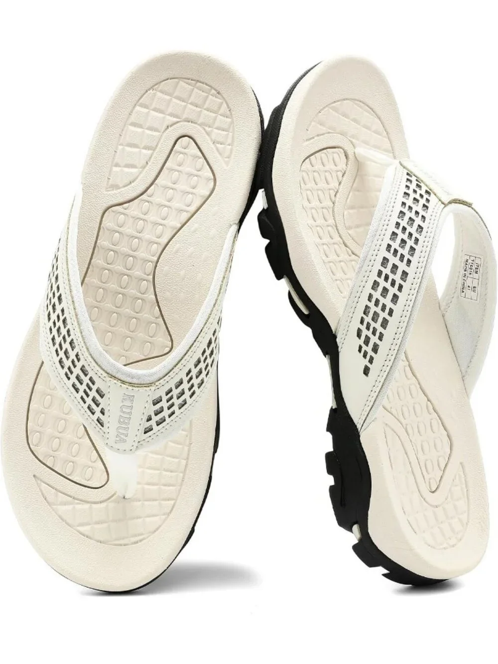Men's White Beach Flip-Flops Water Casual Outdoor Athletic Thong Sandal Slipper